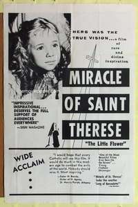 a621 MIRACLE OF SAINT THERESE one-sheet movie poster '59 The Little Flower