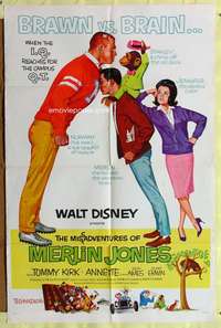 a625 MISADVENTURES OF MERLIN JONES style B one-sheet movie poster '64 Disney