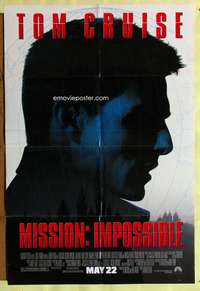 a627 MISSION IMPOSSIBLE DS advance one-sheet movie poster '96 Tom Cruise