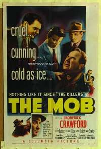 a629 MOB one-sheet movie poster '51 Broderick Crawford, Richard Kiley