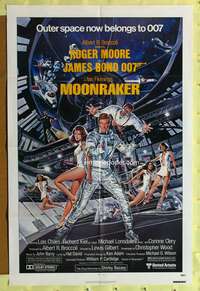 a634 MOONRAKER one-sheet movie poster '79 Roger Moore as James Bond!