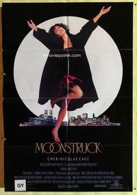 a637 MOONSTRUCK one-sheet movie poster '87 giant image of Cher, Jewison