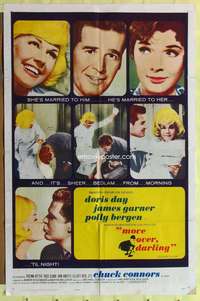 a642 MOVE OVER DARLING one-sheet movie poster '64 James Garner, Doris Day