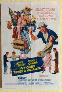 a645 MR HOBBS TAKES A VACATION one-sheet movie poster '62 Jimmy Stewart