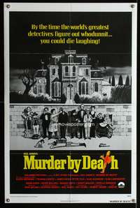 a649 MURDER BY DEATH one-sheet movie poster '76 Charles Addams artwork!