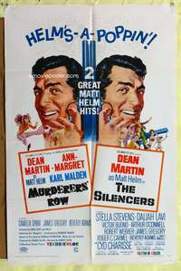 a652 MURDERERS' ROW/SILENCERS one-sheet movie poster '67 Dean Martin