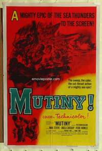 a654 MUTINY one-sheet movie poster '52 Mark Stevens, Angela Lansbury