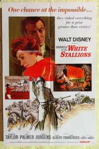 a623 MIRACLE OF THE WHITE STALLIONS one-sheet movie poster '63 Rob Taylor