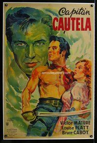 f236 CAPTAIN CAUTION linen Argentinean movie poster R47 Venturi!