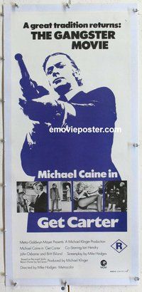 f264 GET CARTER linen Aust daybill movie poster '71 Michael Caine