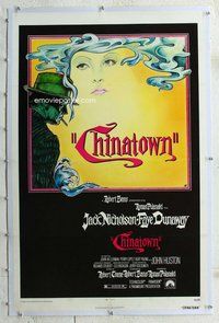 f334 CHINATOWN linen one-sheet movie poster '74 Jack Nicholson, Polanski