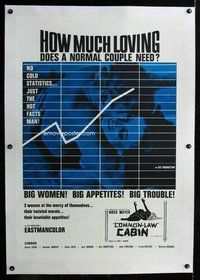 f337 COMMON LAW CABIN linen one-sheet movie poster '67 Russ Meyer, sexy!