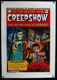 f340 CREEPSHOW linen int'l advance one-sheet movie poster '82 ultra rare!