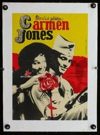 f090 CARMEN JONES linen Czech movie poster '65 Belafonte, Dandridge