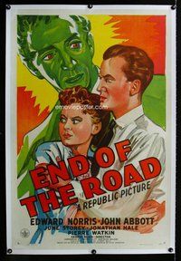 f351 END OF THE ROAD linen one-sheet movie poster '44 Edward Norris, Storey