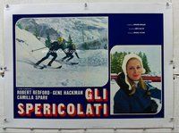 f201 DOWNHILL RACER linen Italian photobusta movie poster R70s skiing!