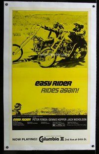 f349 EASY RIDER linen premiere one-sheet movie poster R72 Peter Fonda, Hopper