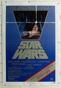 f470 STAR WARS linen 1sh movie poster R82 with ad for Revenge!