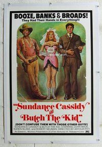 f474 SUNDANCE CASSIDY & BUTCH THE KID linen one-sheet movie poster '75 wacky