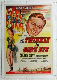 f491 TWINKLE IN GOD'S EYE linen one-sheet movie poster '55 Mickey Rooney