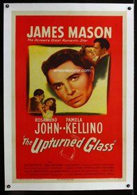 f494 UPTURNED GLASS linen one-sheet movie poster '48 James Mason