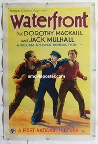 f497 WATERFRONT linen one-sheet movie poster '28 Dorothy Mackaill