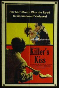 g361 KILLER'S KISS one-sheet movie poster '55 early Stanley Kubrick noir!