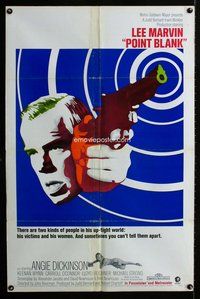 g494 POINT BLANK one-sheet movie poster '67 Lee Marvin, Angie Dickinson