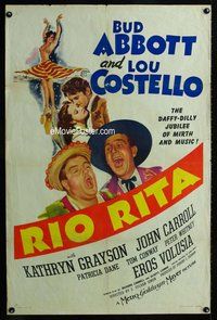 g529 RIO RITA style C one-sheet movie poster '42 Bud Abbott & Lou Costello