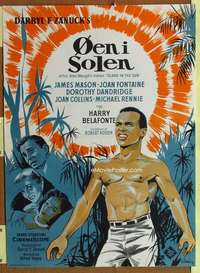 h130 ISLAND IN THE SUN Danish movie poster '57 cool Stilling art!