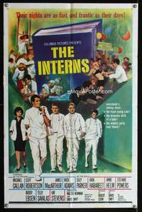 y593 INTERNS one-sheet movie poster '62 Michael Callan, Cliff Robertson