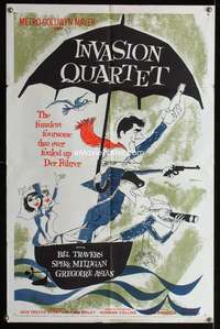 y591 INVASION QUARTET one-sheet movie poster '61 English WWII comedy!