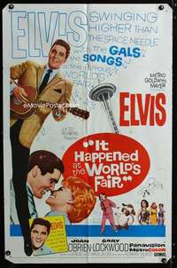 y586 IT HAPPENED AT THE WORLD'S FAIR one-sheet movie poster '63 Elvis!