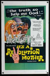 y581 IT'S A REVOLUTION MOTHER one-sheet movie poster '70 Aliens biker gang!