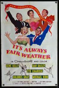 y580 IT'S ALWAYS FAIR WEATHER one-sheet movie poster '55 Kelly, Charisse