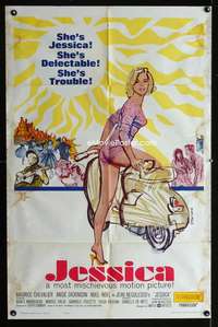 y574 JESSICA one-sheet movie poster '62 sexy Hooks art of Angie Dickinson!