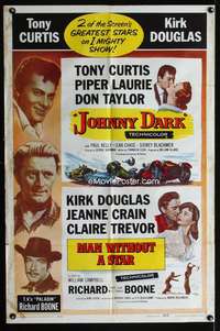 y570 JOHNNY DARK/MAN WITHOUT A STAR one-sheet movie poster '59 Tony Curtis