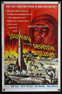 y567 JOURNEY TO THE SEVENTH PLANET one-sheet movie poster '61 AIP sci-fi!