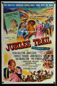 y566 JUBILEE TRAIL one-sheet movie poster '54 Vera Ralston, Joan Leslie