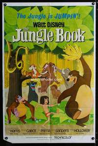 y564 JUNGLE BOOK one-sheet movie poster '67 Walt Disney cartoon classic!