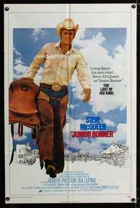 y562 JUNIOR BONNER one-sheet movie poster '72 cowboy Steve McQueen!