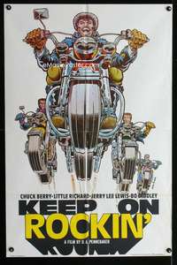 y560 KEEP ON ROCKIN' one-sheet movie poster '69 Herb Trimpe motorcycle art!