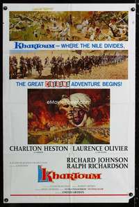 y559 KHARTOUM style B one-sheet movie poster '66 Cinerama, Charlton Heston