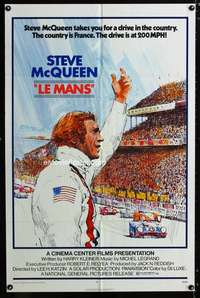 y541 LE MANS one-sheet movie poster '71 Steve McQueen, car racing!