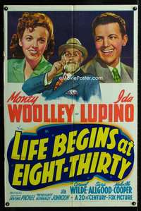 y536 LIFE BEGINS AT EIGHT-THIRTY one-sheet movie poster '42 Woolley, Lupino