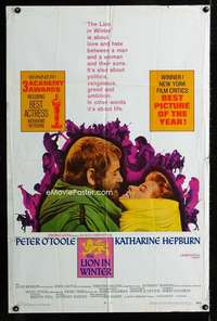 y533 LION IN WINTER one-sheet movie poster '68 Kate Hepburn, O'Toole