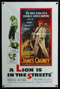 y532 LION IS IN THE STREETS one-sheet movie poster '53 James Cagney