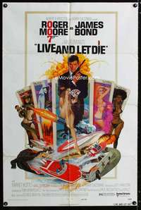 y528 LIVE & LET DIE west hemi one-sheet movie poster '73 Moore as James Bond