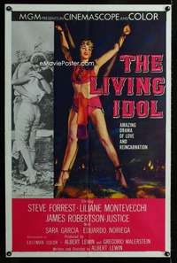 y526 LIVING IDOL one-sheet movie poster '56 cool adventure in reincarnation!