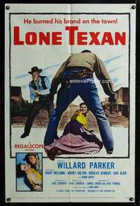 y523 LONE TEXAN one-sheet movie poster '59 Willard Parker, Audrey Dalton